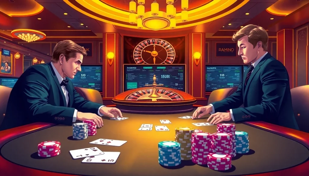 Engage in thrilling poker action at Link Go88 casino, showcasing vibrant chips and cards.