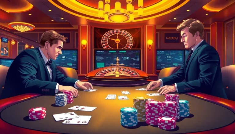 Engage in thrilling poker action at Link Go88 casino, showcasing vibrant chips and cards.
