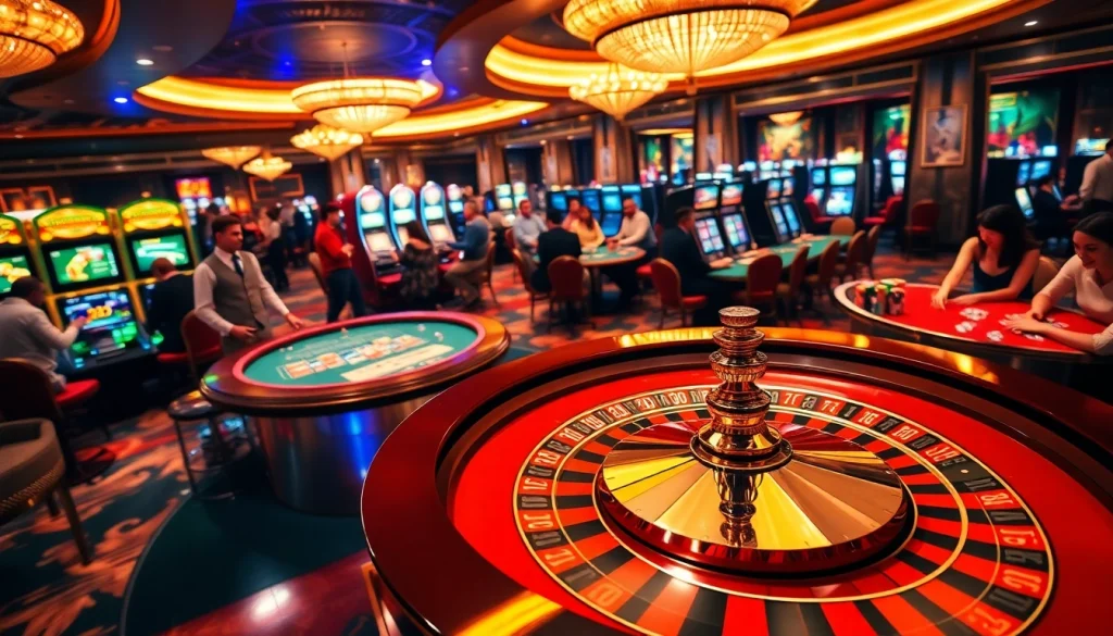 Experience the thrill of betting at https://siu88.best/ in a luxury casino setting with roulette and poker tables.