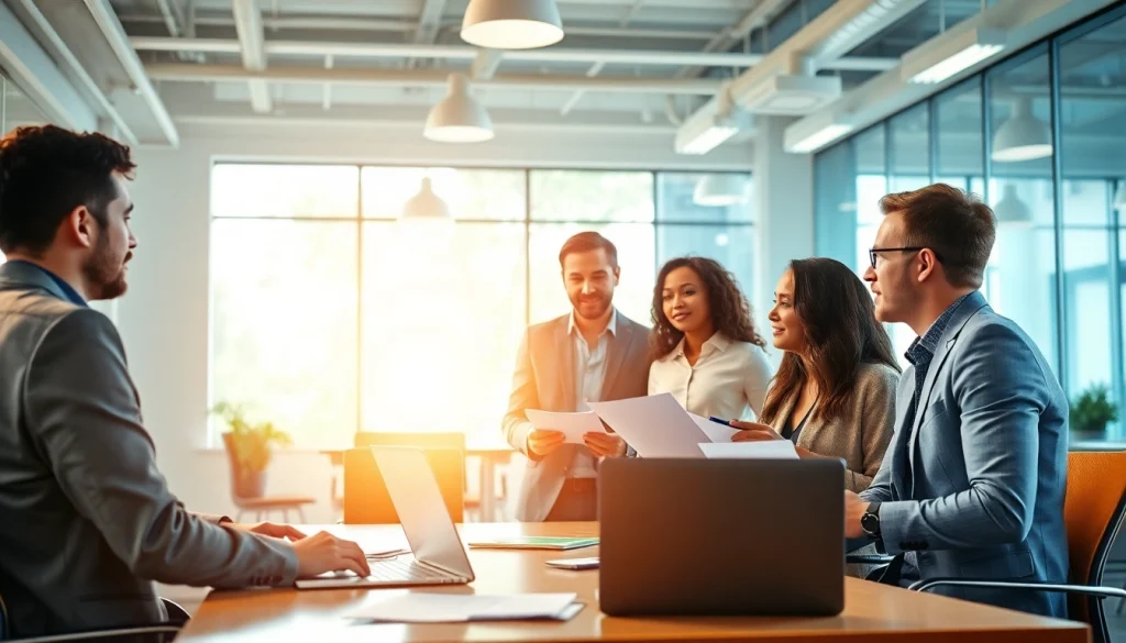 Headhunter Schweiz bespricht Kandidaten in einem modernen Büro mit natürlichen Lichtverhältnissen.