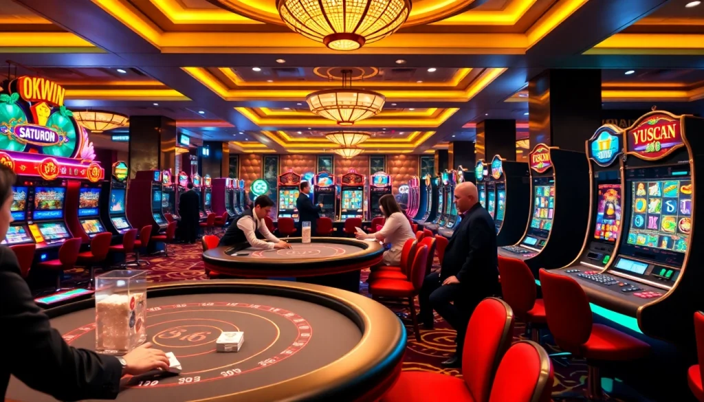 Engaging online gambling experience at okwin đăng nhâp with vibrant casino atmosphere.