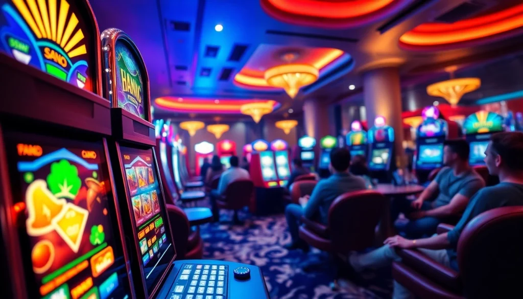 A legjobb online kaszinó játékainak izgalmát bemutató élénk jelenet, ahol a játékosok a kedvenceiket élvezik.