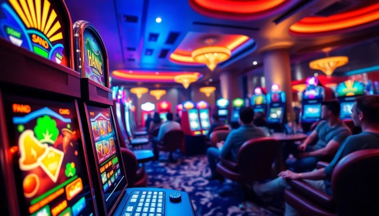 A legjobb online kaszinó játékainak izgalmát bemutató élénk jelenet, ahol a játékosok a kedvenceiket élvezik.