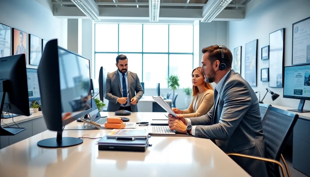 Headhunter IT analysiert Lebensläufe in einem modernen Büroumfeld.