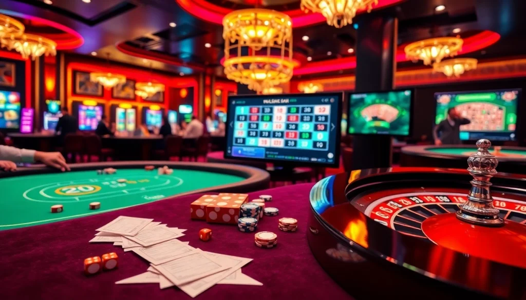 Engaging online casino scene on https://lode88uk.com/ showcasing vibrant games and luxurious atmosphere.