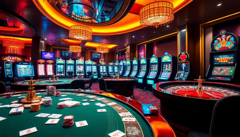 KJC coach enhancing online gaming experiences with vibrant casino tables and modern slot machines.