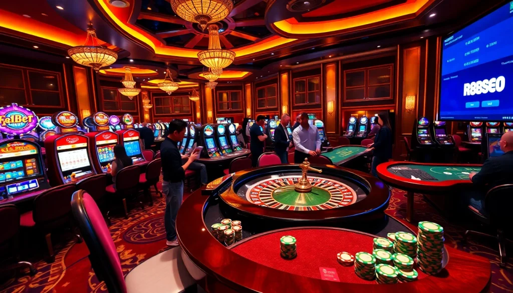 Join the excitement at https://f8bet.ventures/ with vibrant casino elements featuring roulette and poker.