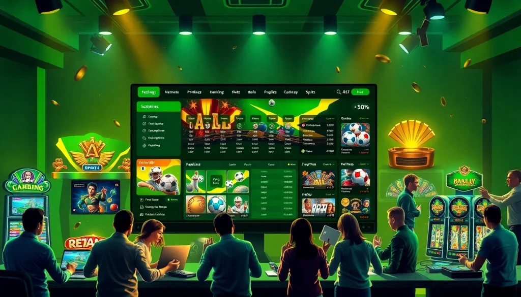 Engaging scene of online betting platform CM88, showcasing games and excited players.