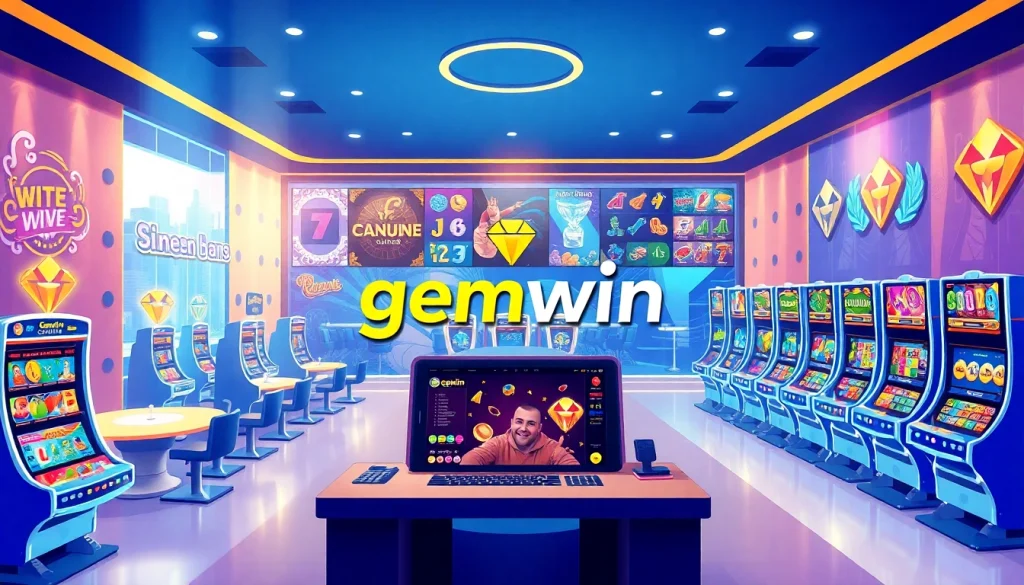 Exciting online gaming interface showcasing Gem Win's diverse offerings, including live casino and slots.