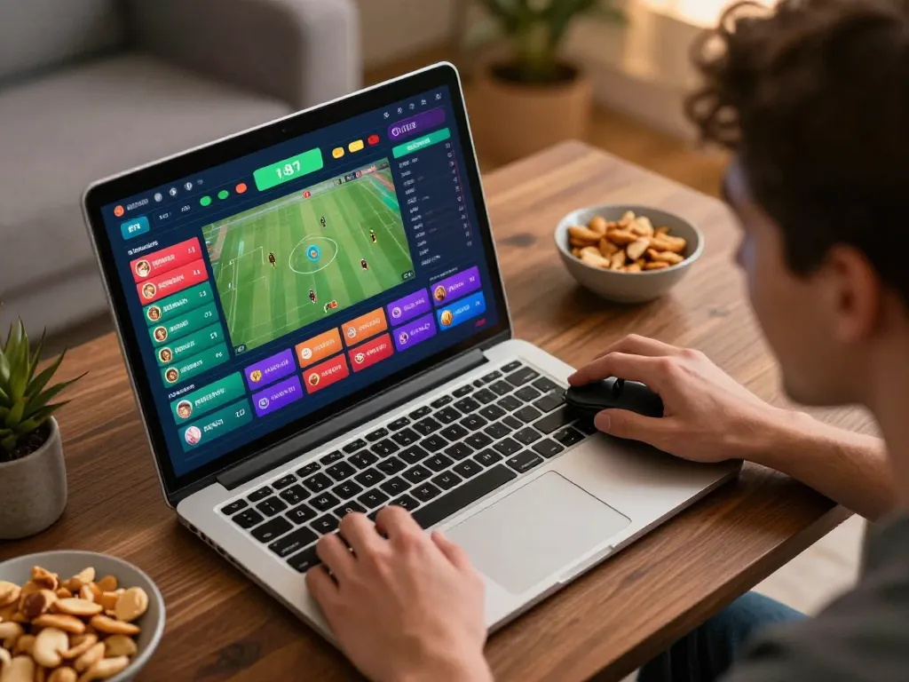 Exciting online betting experience with F168 shown on a laptop during a home sports betting session